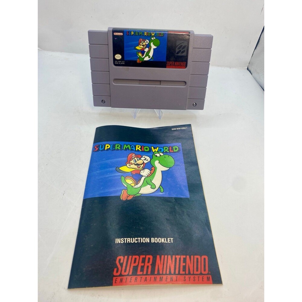 Super Mario World (SNES, 1991) Game, Instruction Booklet tested authentic